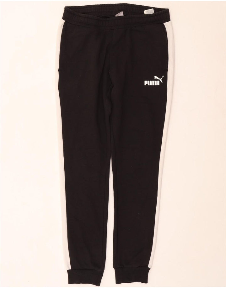 Calça de treino masculina Puma Joggers médio preto colorblock algodão