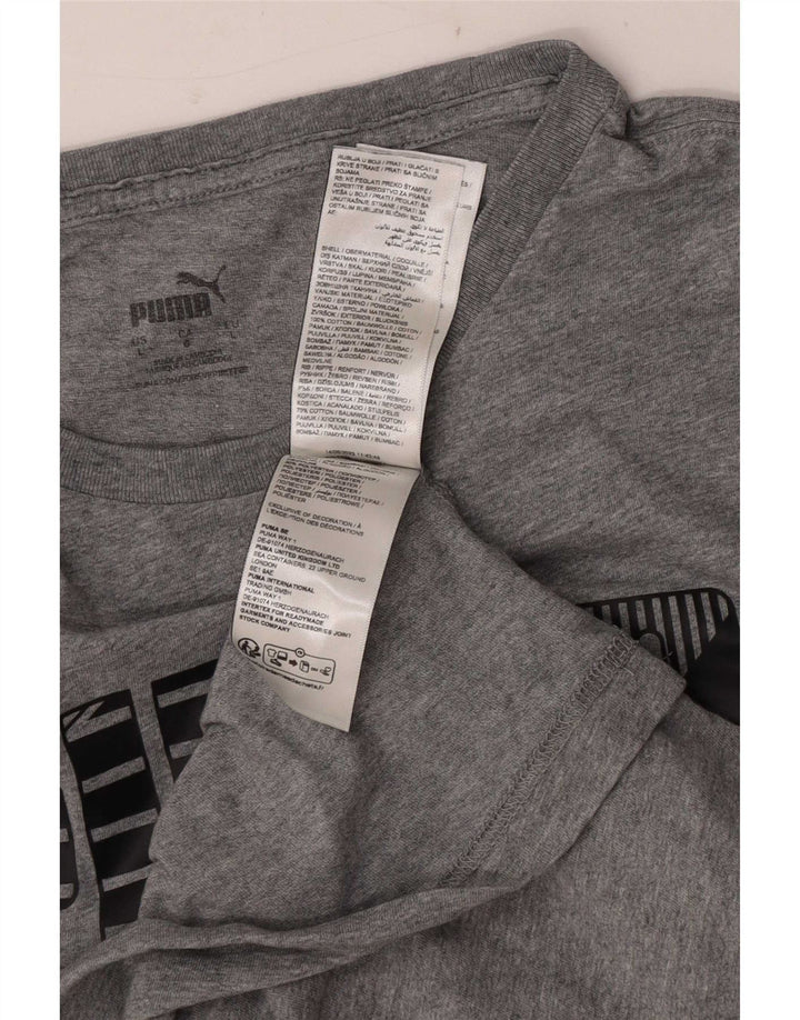Camiseta masculina Puma Graphic Top grande algodão cinza