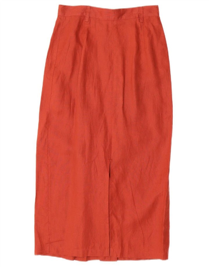 Saia midi feminina BENETTON IT 44 médio W26 linho vermelho