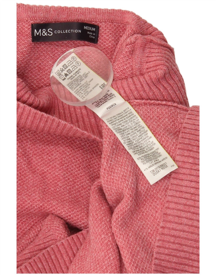 Suéter masculino MARKS & SPENCER com gola tartaruga, poliéster rosa médio