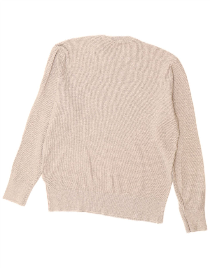 Suéter masculino Zara com gola redonda, grande algodão cinza