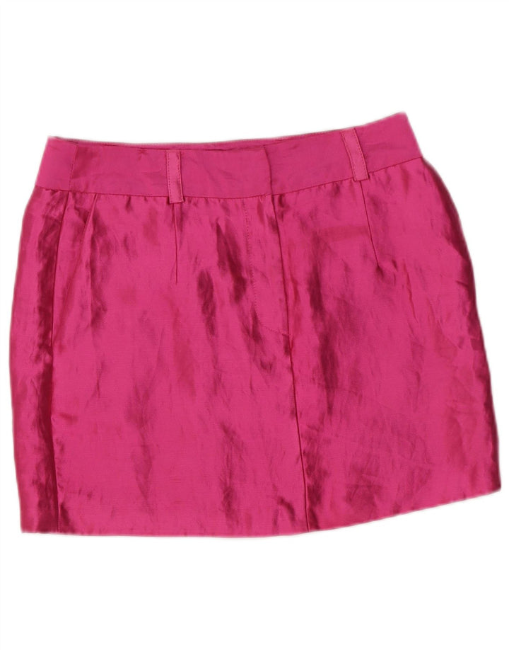 Mini saia feminina Topshop Reino Unido 10 pequena W30 rosa