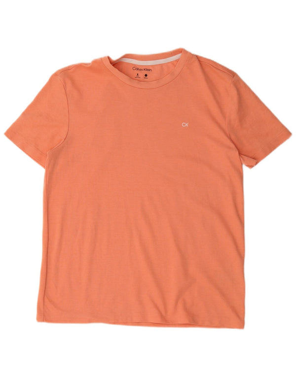 Calvin Klein Mens Camiseta Top Médio Algodão Laranja