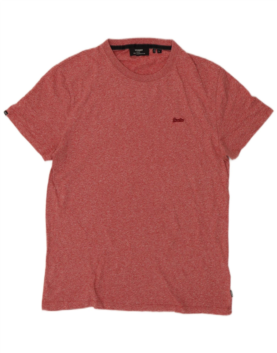Camiseta masculina SUPERDRY grande algodão manchado vermelho