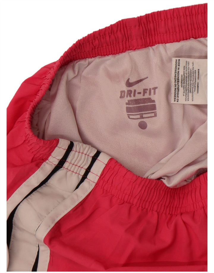 Shorts esportivos femininos Nike Dri Fit UK 12 poliéster colorblock rosa médio