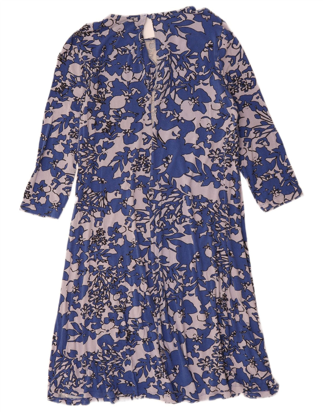 Vestido feminino Marks & Spencer manga 3/4, UK 12, azul médio floral