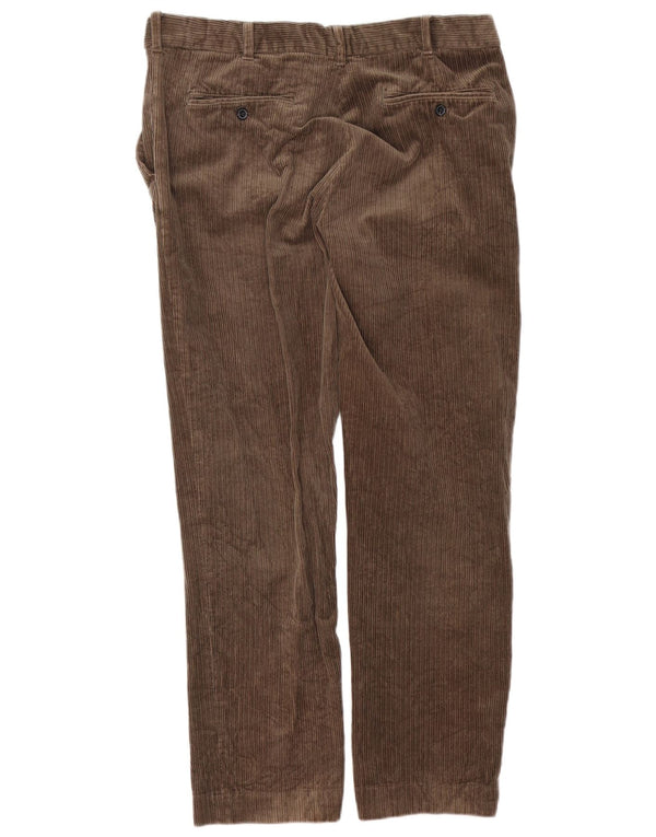 Calça masculina de veludo cotelê Marks & Spencer Regular Fit W36 L31 algodão marrom