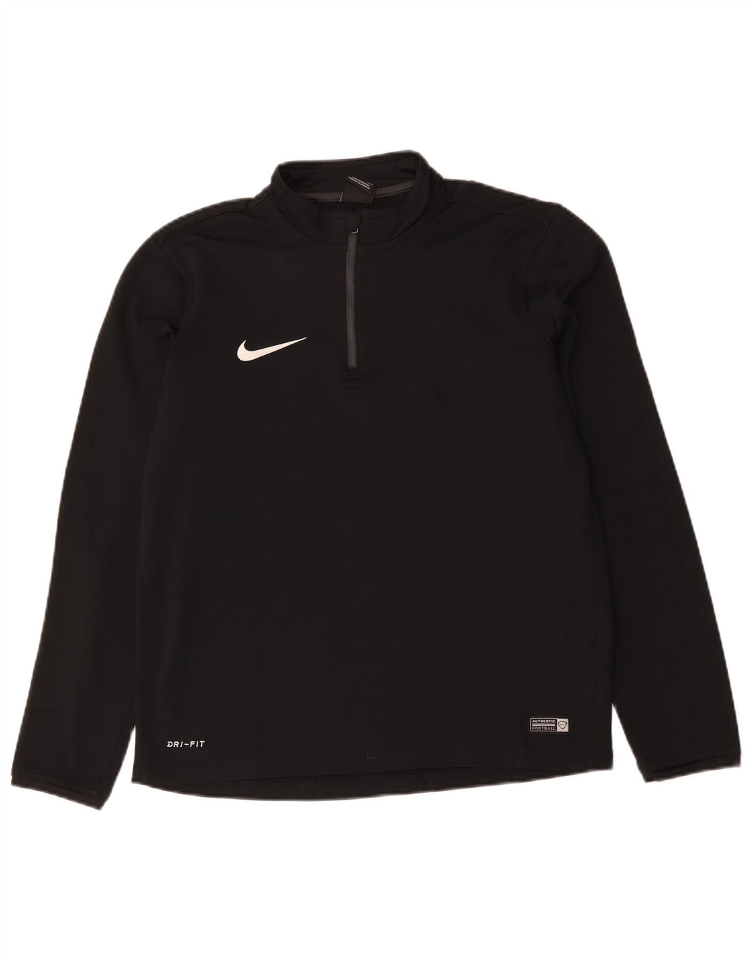 NIKE Masculino Dri Fit Zip Neck Pullover Treino Top Médio Preto Poliéster