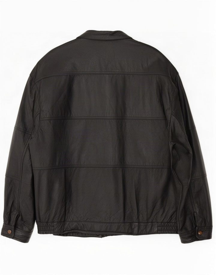 Jaqueta de couro masculina Max Moser IT 50 grande preta