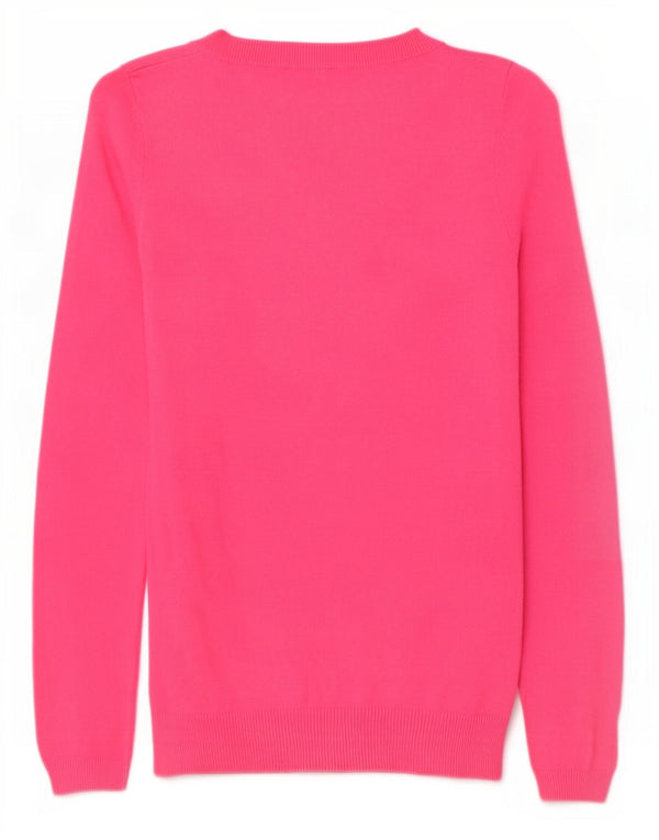 Suéter feminino Zara com gola canoa, Reino Unido 14, grande, rosa, algodão
