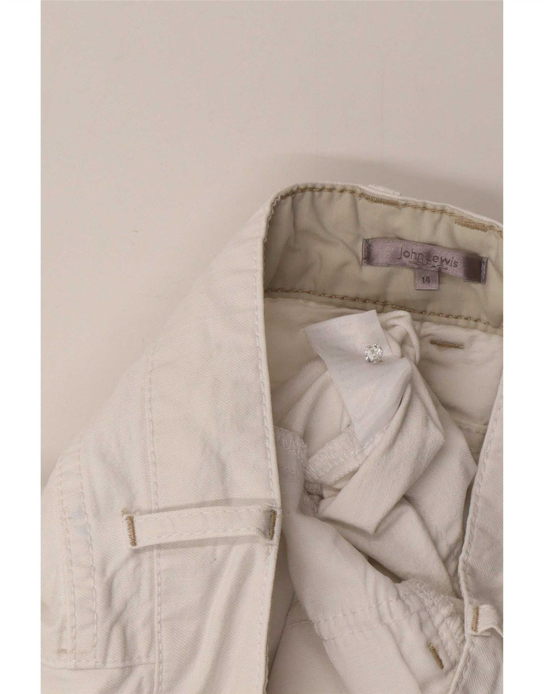 Bermuda feminina John Lewis Reino Unido 14 grande W32 algodão branco