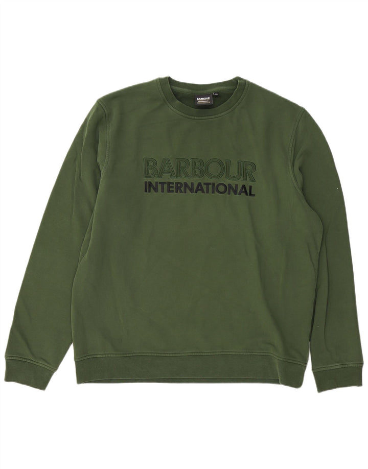 BARBOUR moletom gráfico masculino jumper 2XL algodão verde