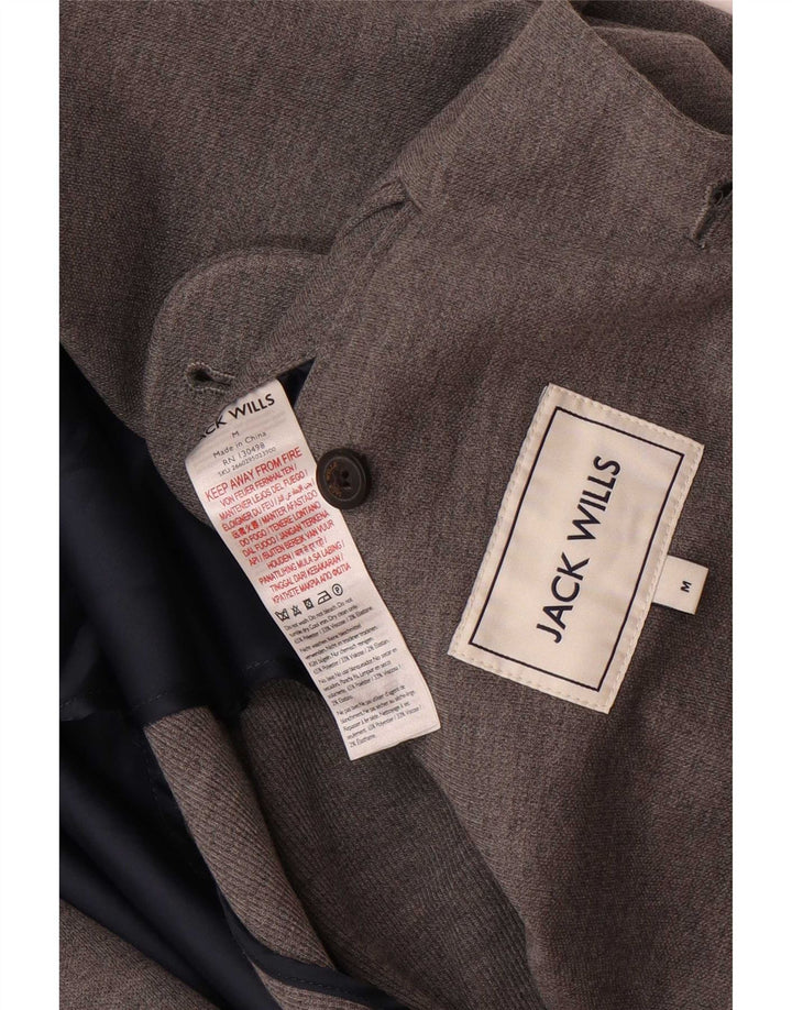 Jaqueta blazer masculina de 2 botões Jack Wills Reino Unido 38 cinza médio poliéster clássico