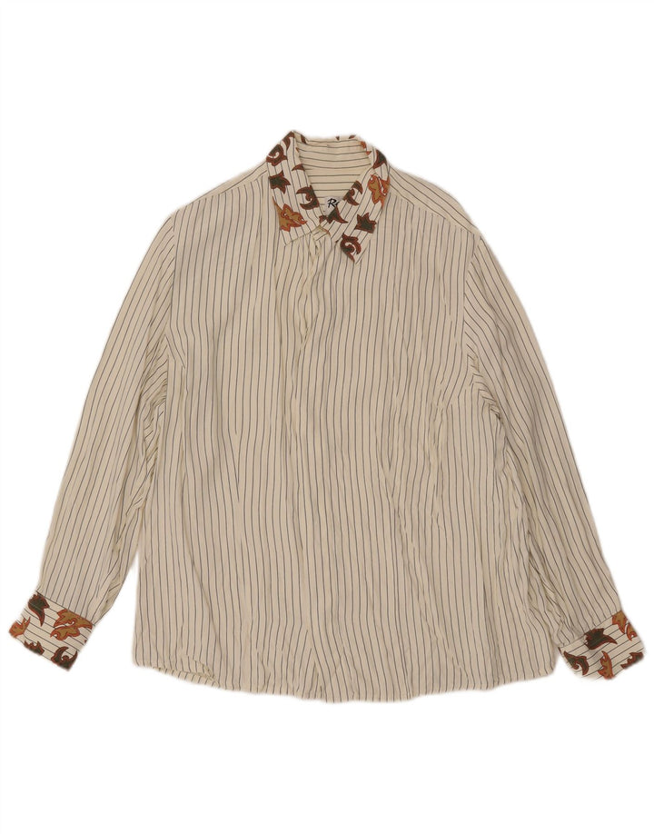 REPÓRTER Camisa masculina tamanho 41 16 grande listrada branca