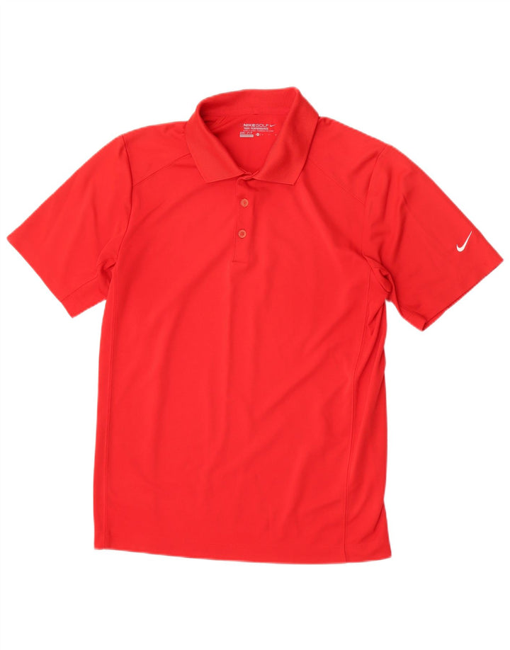 Camisa polo masculina Nike Dri Fit pequena vermelha poliéster