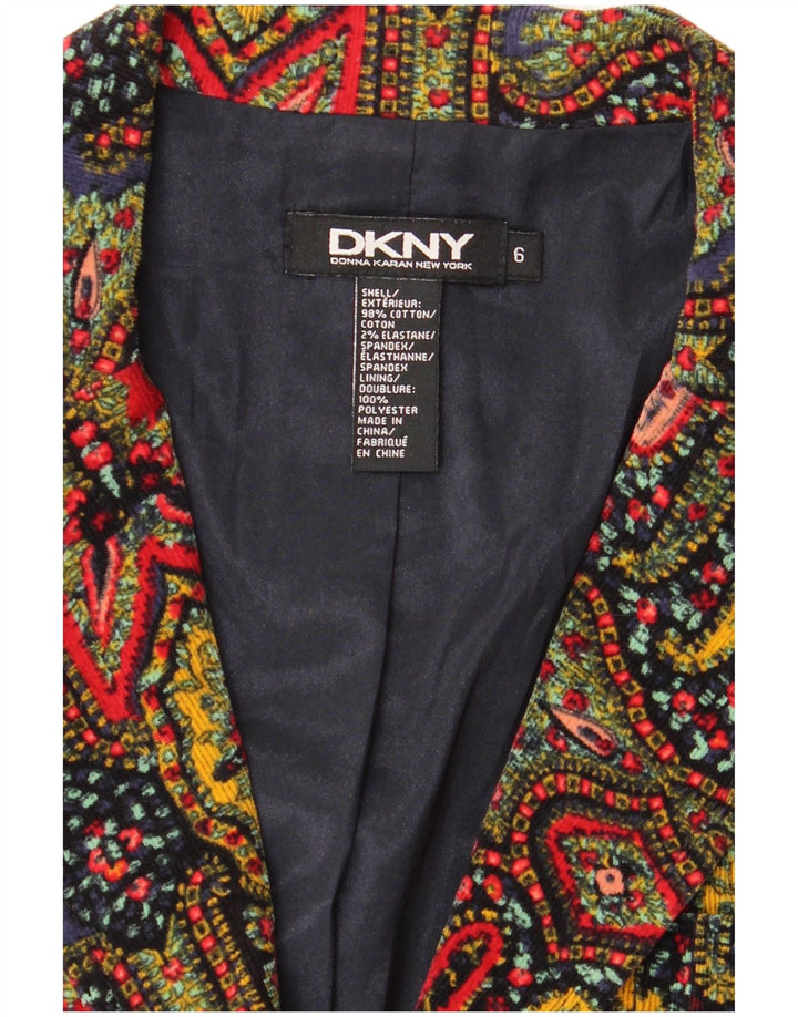 Jaqueta blazer feminina Dkny com 2 botões EUA 6 Paisley médio multicolorido