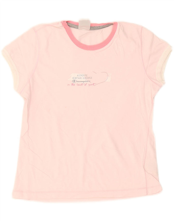 Camiseta feminina Champion Heritage Classics com estampa gráfica UK 12 rosa médio