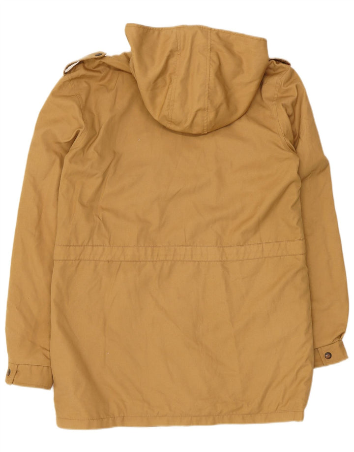 Jaqueta Parka Masculina Vintage com Capuz UK 38 Bege Médio