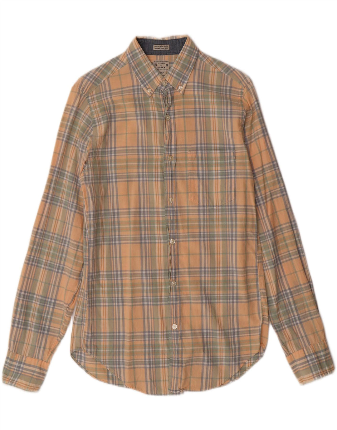 Camisa masculina sob medida J. CREW pequena xadrez laranja