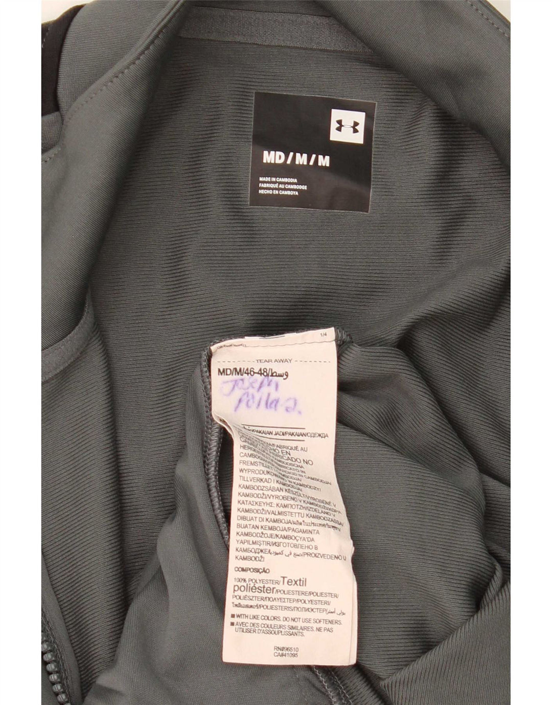Under Armour Mens Treino Top Jacket Medium Grey Colourblock Poliéster