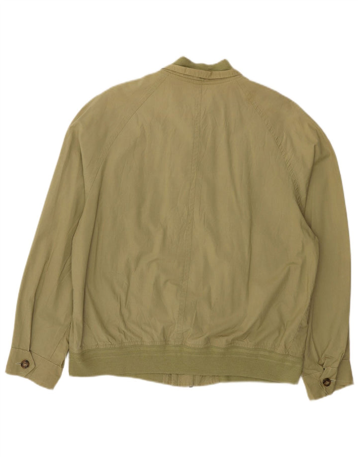 Jaqueta bomber masculina com folhas verdes IT 48 algodão cáqui médio