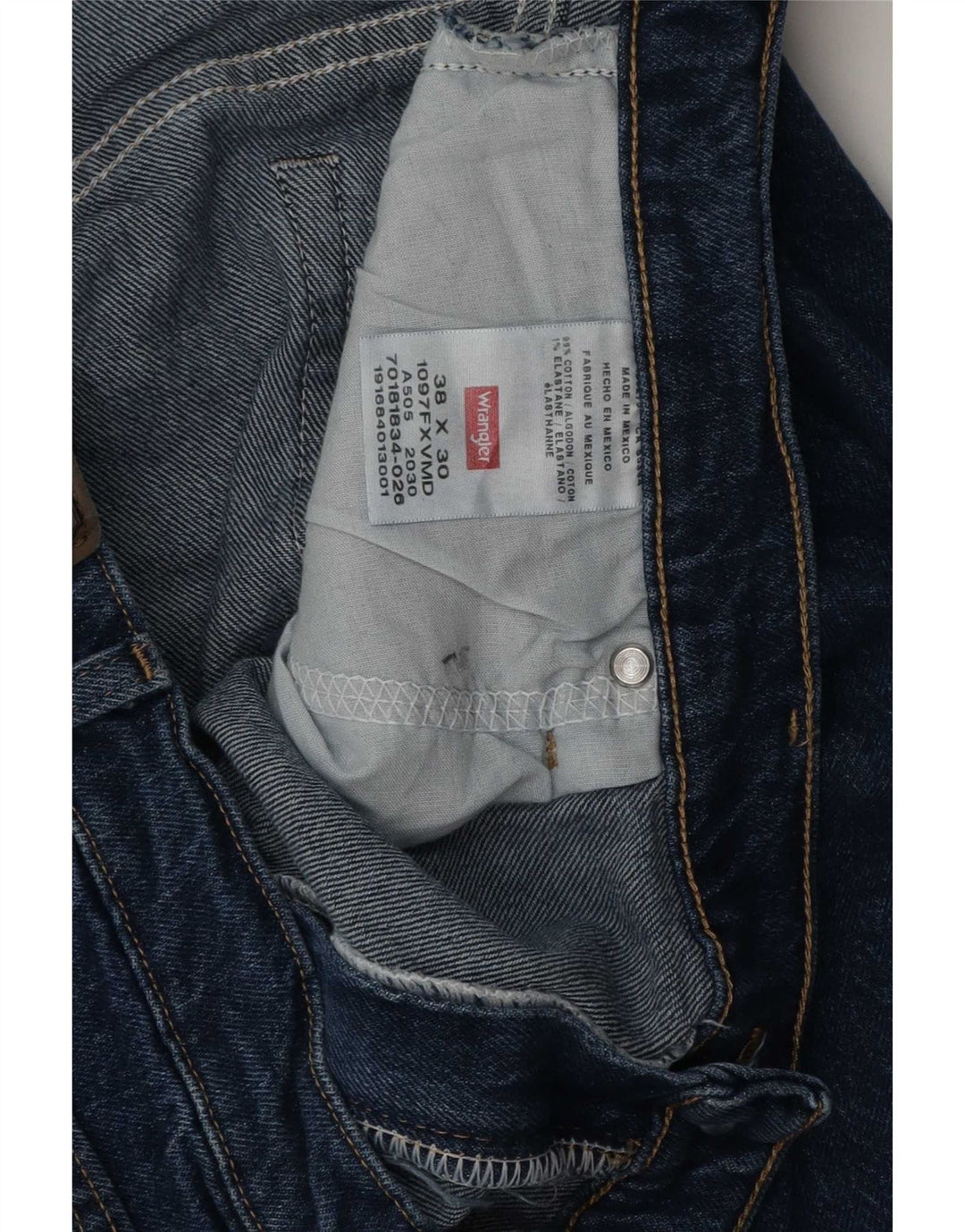 Wrangler Masculino Regular Straight Jeans W38 L30 Azul Algodão