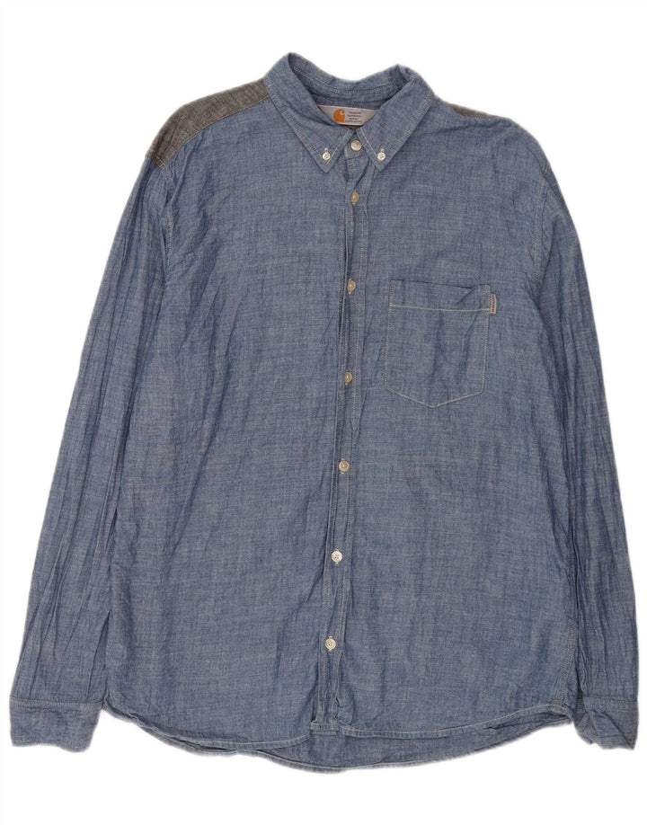 Camisa masculina Carhartt XL azul colorblock algodão