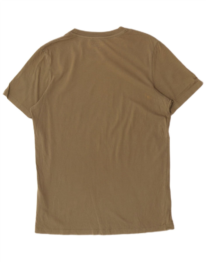 Camiseta gráfica masculina Jack & Jones Top grande de algodão cáqui
