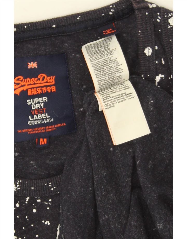 Superdry Mens Graphic Vest Top Médio Azul Marinho Algodão Manchado