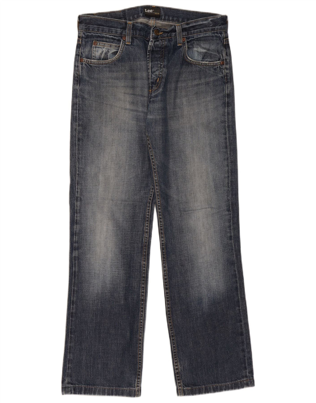 LEE Mens Seattle Straight Jeans W33 L31 Azul Algodão
