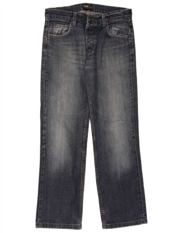 LEE Mens Seattle Straight Jeans W33 L31 Azul Algodão