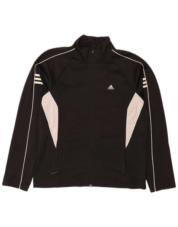 Adidas Mens Tracksuit Top Jacket UK 42/44 Grande Preto Colorblock Poliéster