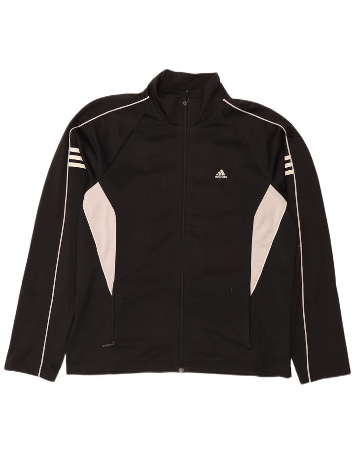 Adidas Mens Tracksuit Top Jacket UK 42/44 Grande Preto Colorblock Poliéster