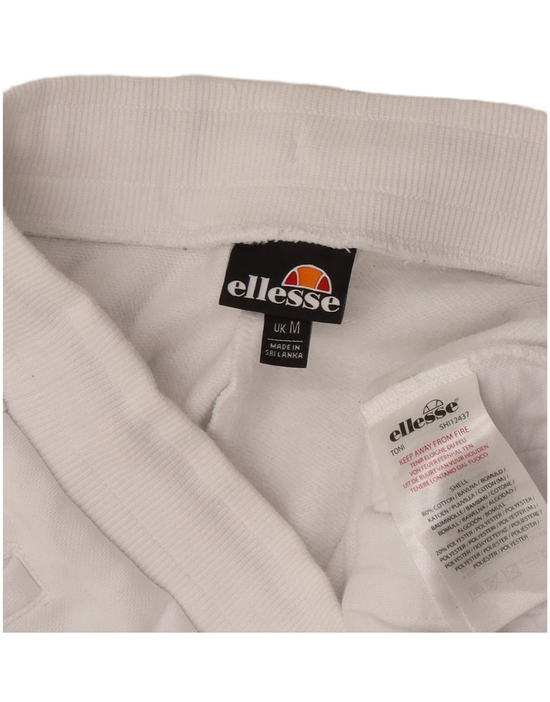 Ellesse Mens Sport Shorts Médio Algodão Branco