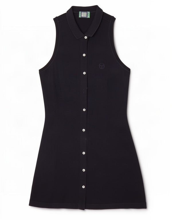 Vestido camisa feminino sem mangas Sergio Tacchini IT 42 algodão azul marinho médio