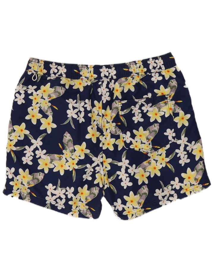 Shorts de natação masculino Jack & Jones médio azul marinho floral poliéster