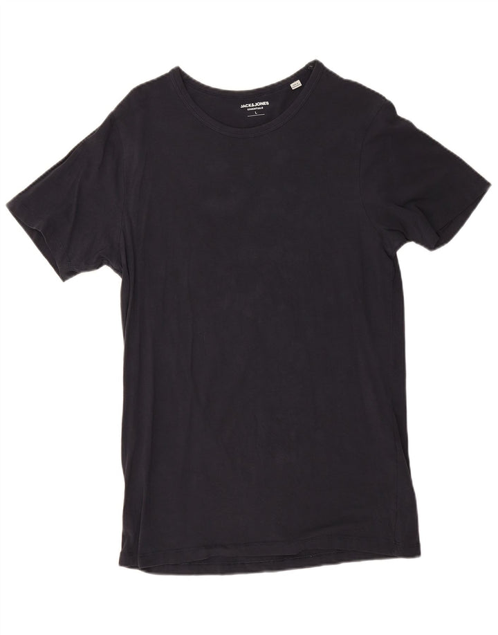Camiseta masculina Jack & Jones grande algodão azul marinho
