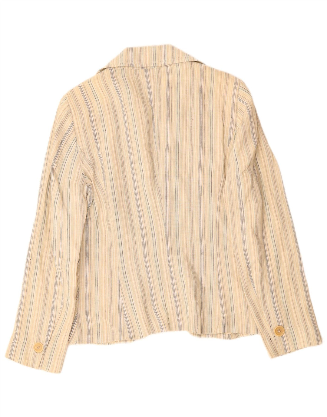 Jaqueta blazer feminina de 2 botões MAX & CO. Reino Unido 16 grande linho listrado bege