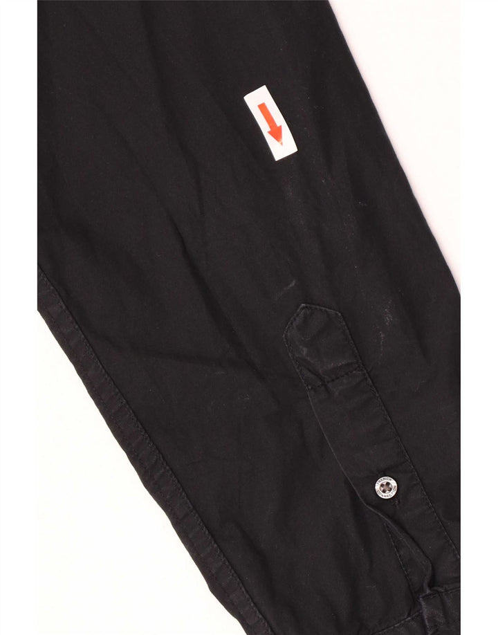 Camisa masculina French Connection pequena de algodão preto