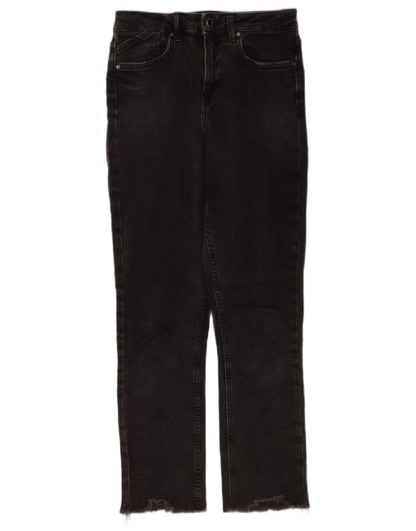 Calça jeans reta feminina Zara EU 36 XS W26 L26 algodão preto