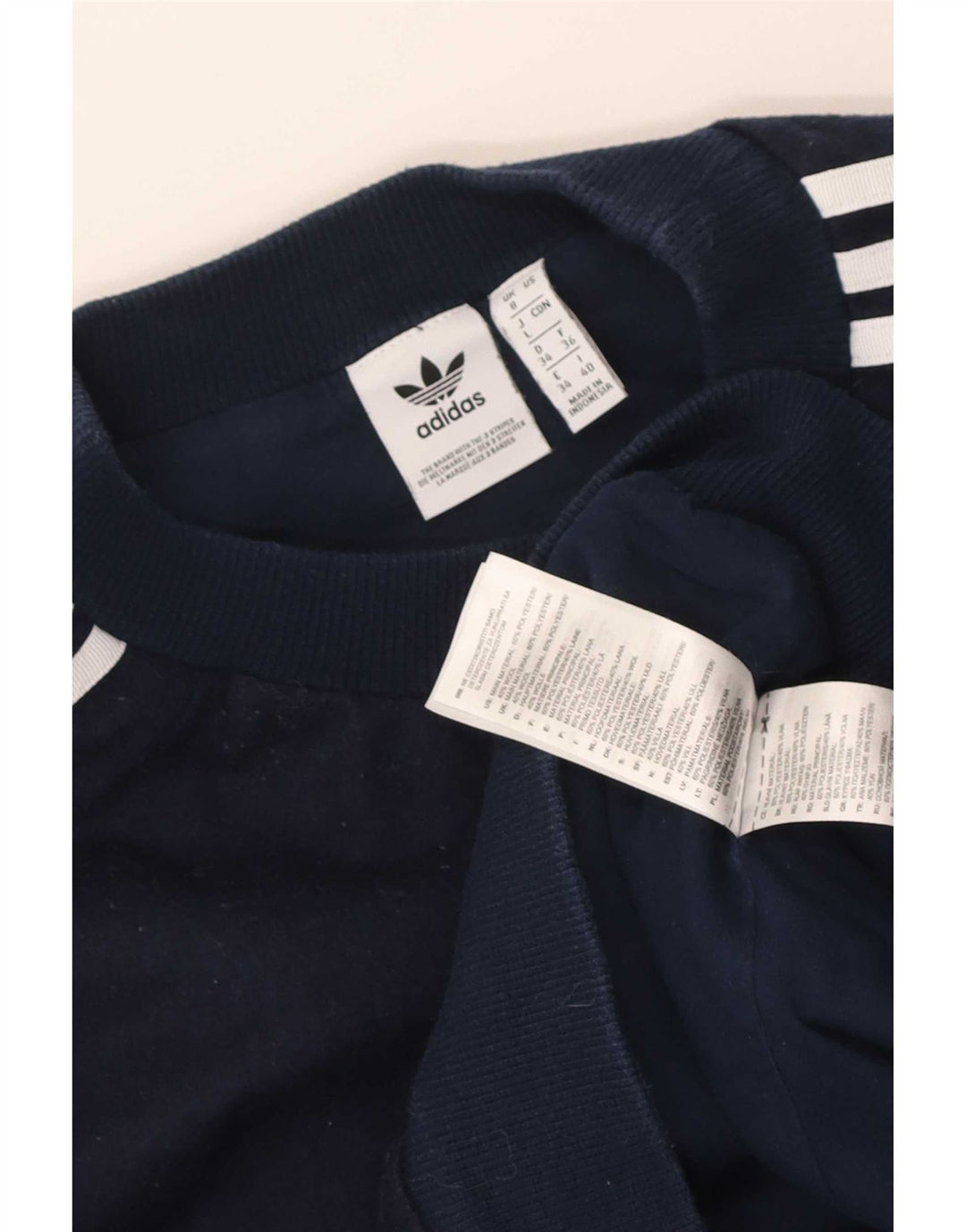 Adidas Mens Crop Sweatshirt Jumper UK 8 Pequeno Azul Marinho Poliéster