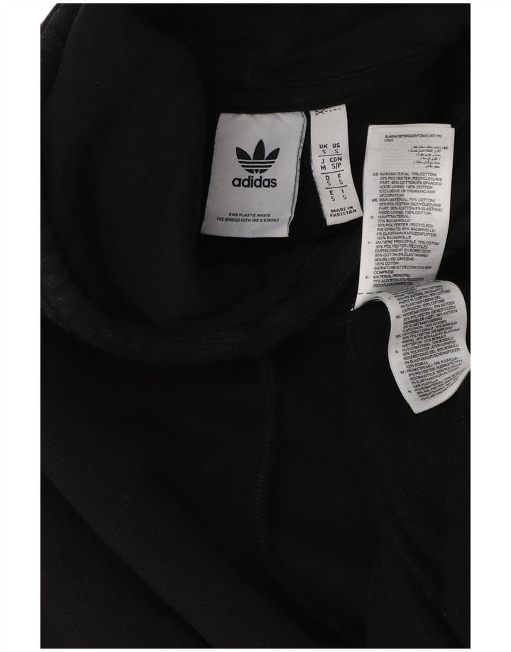 Adidas Mens Hoodie Jumper Pequeno Algodão Preto