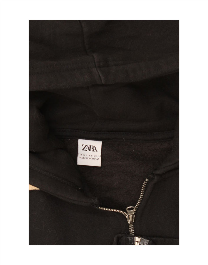 Zara Suéter masculino com capuz e zíper pequeno preto