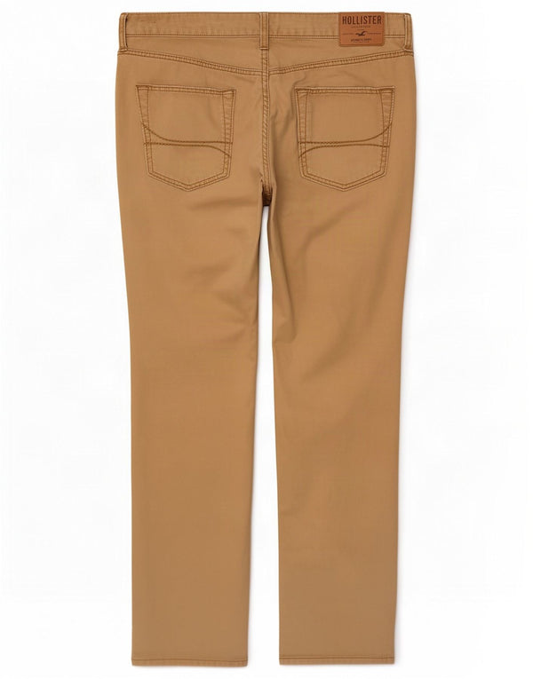 Hollister Mens Slim Casual Calças W36 L32 Algodão Bege