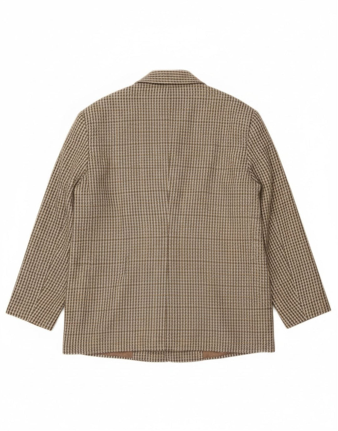 Jaqueta blazer feminina vintage com 2 botões IT 46 grande lã cáqui gingham