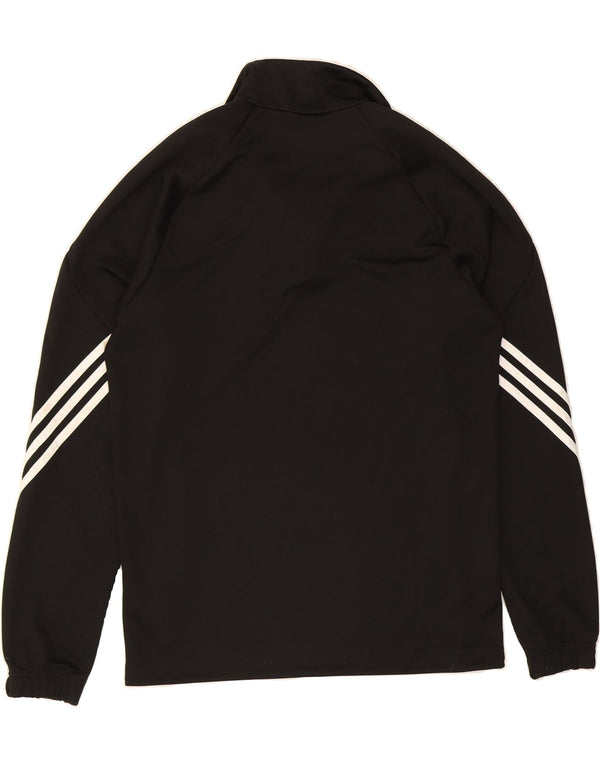 ADIDAS Mens Climalite Graphic Zip Neck Pullover Treino Top Pequeno Preto