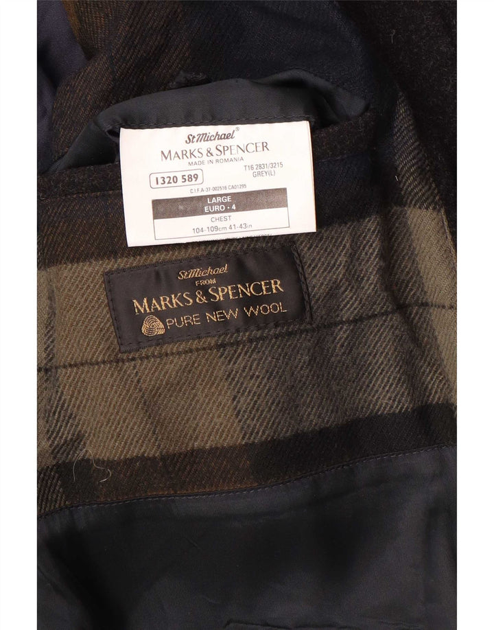 Sobretudo masculino Marks & Spencer UK 40 grande lã virgem cinza
