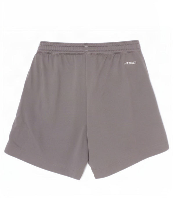 Shorts esportivos Adidas Aeroready para meninos 7-8 anos cinza poliéster