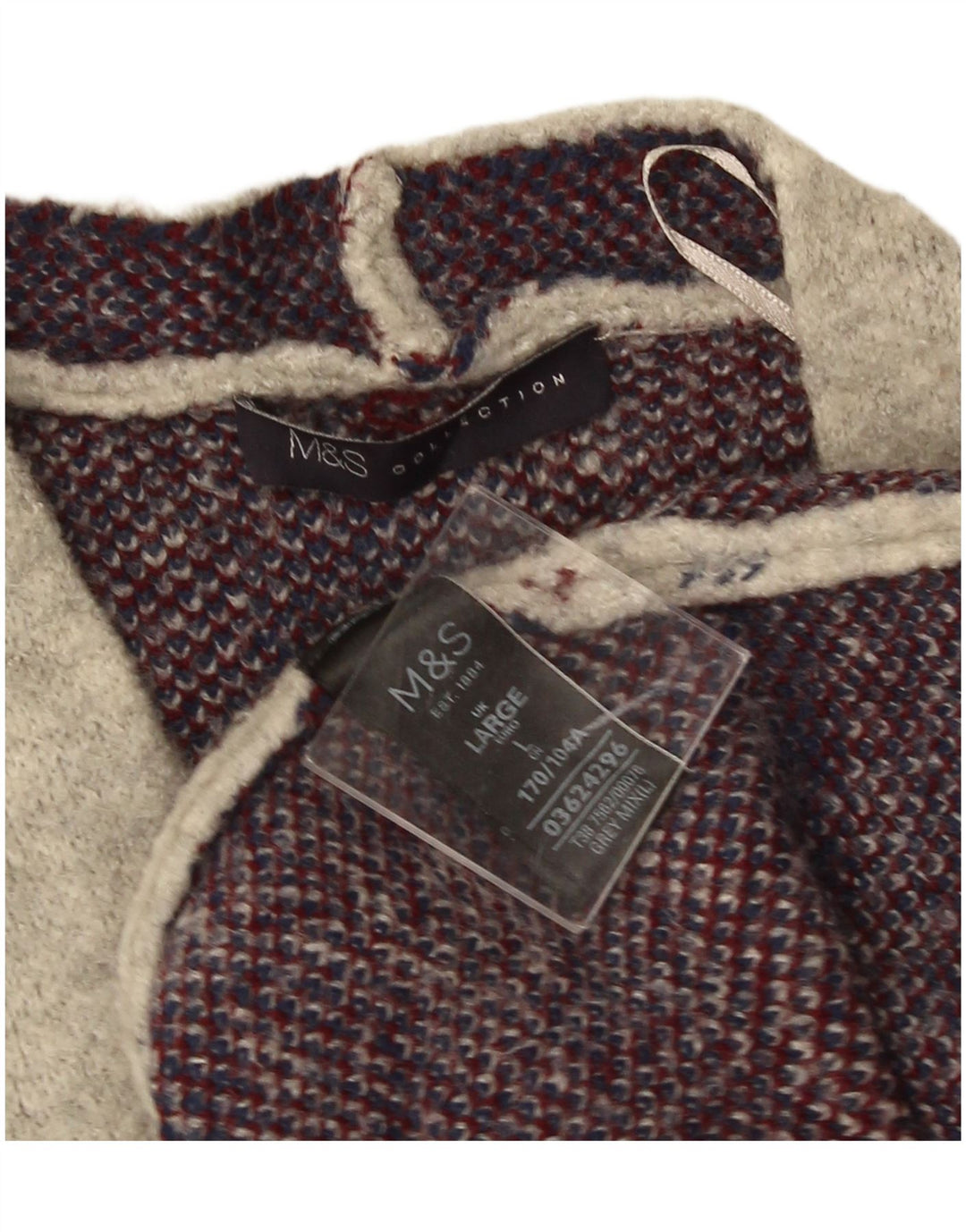 Suéter cardigã feminino Longline Marks & Spencer Reino Unido 16 xadrez cinza grande