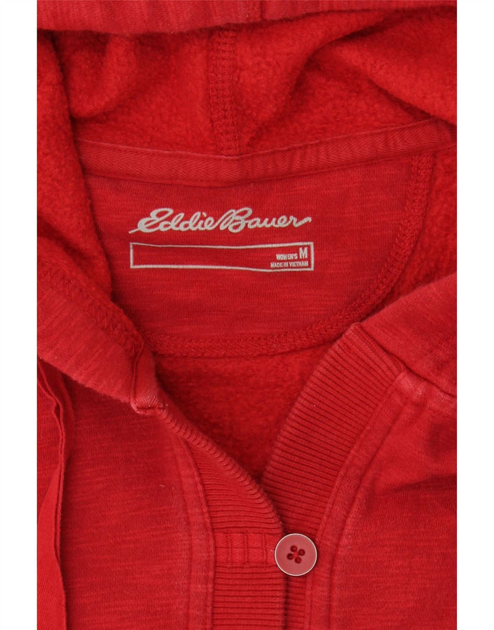 EDDIE BAUER Womens Hoodie Jumper UK 14 Medium Red Cotton Vintage Eddie Bauer and Second-Hand Eddie Bauer from Messina Hembry 